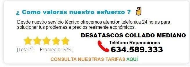 Desatascos Collado Mediano Precios